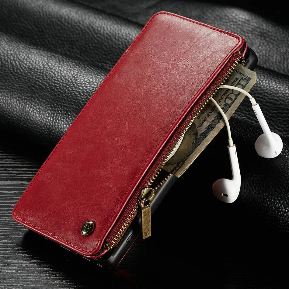 PU leather flip phone case for Samsung Note9 in black colour showing anti-scratch protection features