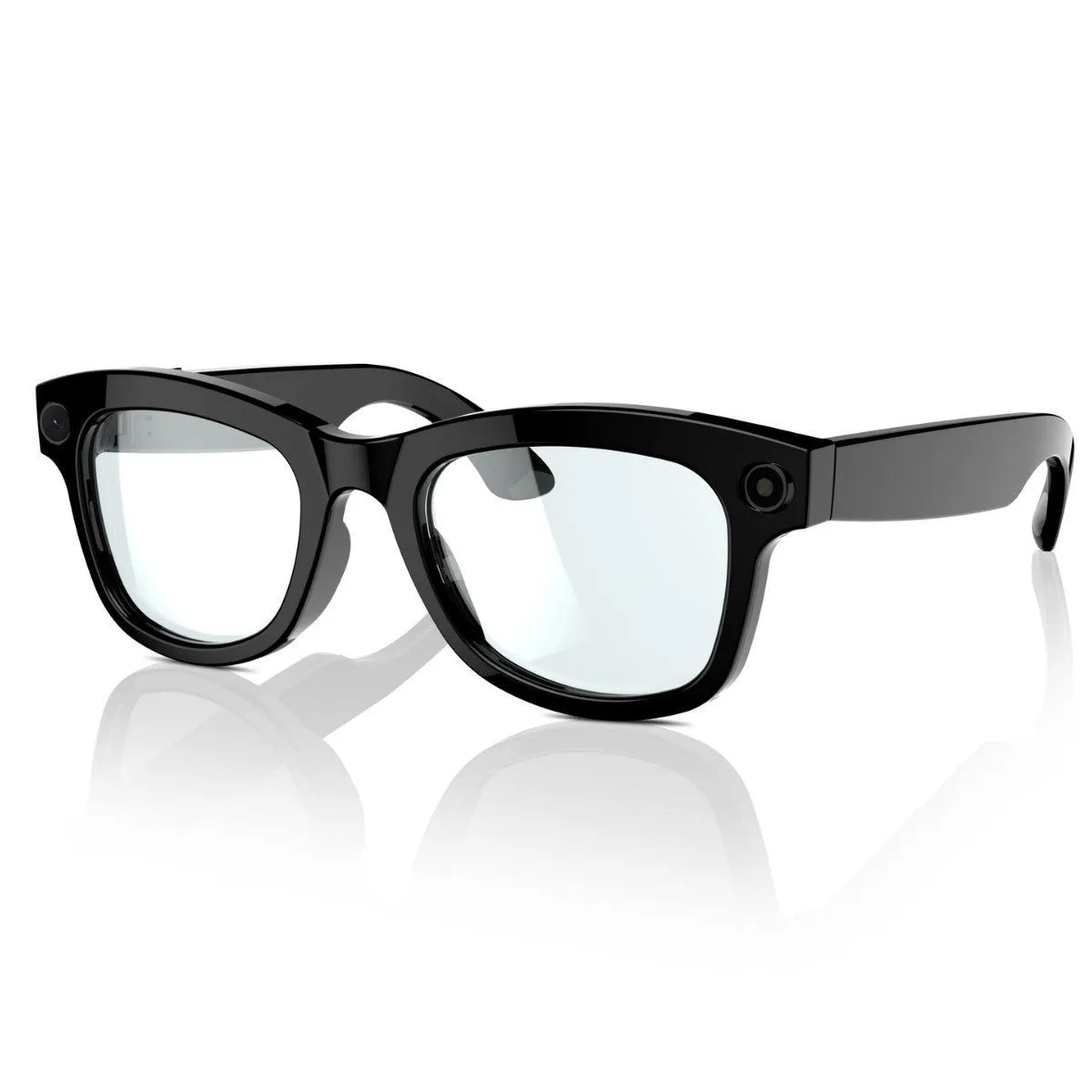 AI translation video glasses with HD camera in black lens and transparent lens options