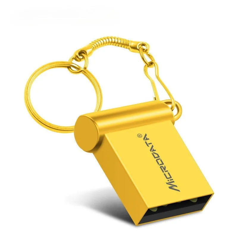 Silver metal USB flash drive on a chain necklace for portable data storage