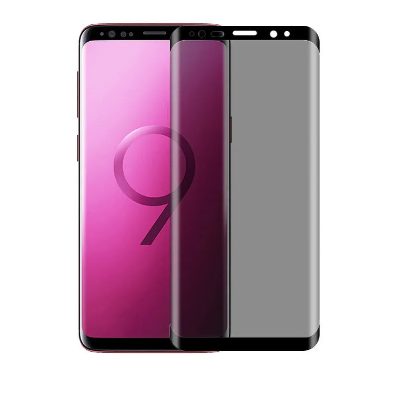 Samsung Galaxy tempered glass screen protector with full coverage and anti-seeking technology