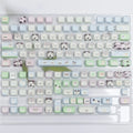 Full set of PBT keycaps for mechanical keyboard with colourful cat and puppy sublimation design.