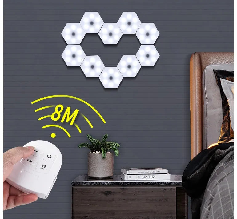 White wireless remote control patch light with touch function, showing compact rectangular design.