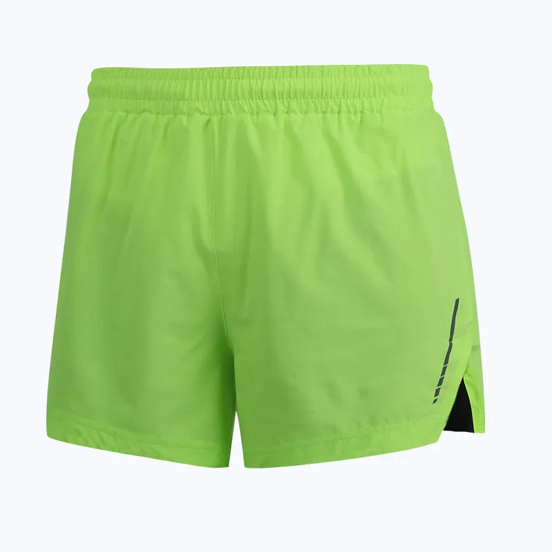 Men's grey quick-drying polyester marathon running shorts on a neutral background.