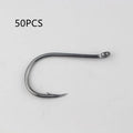 Alloy carbon steel fishing hooks with hole ring barbed crooked mouth design for rock and sea fishing