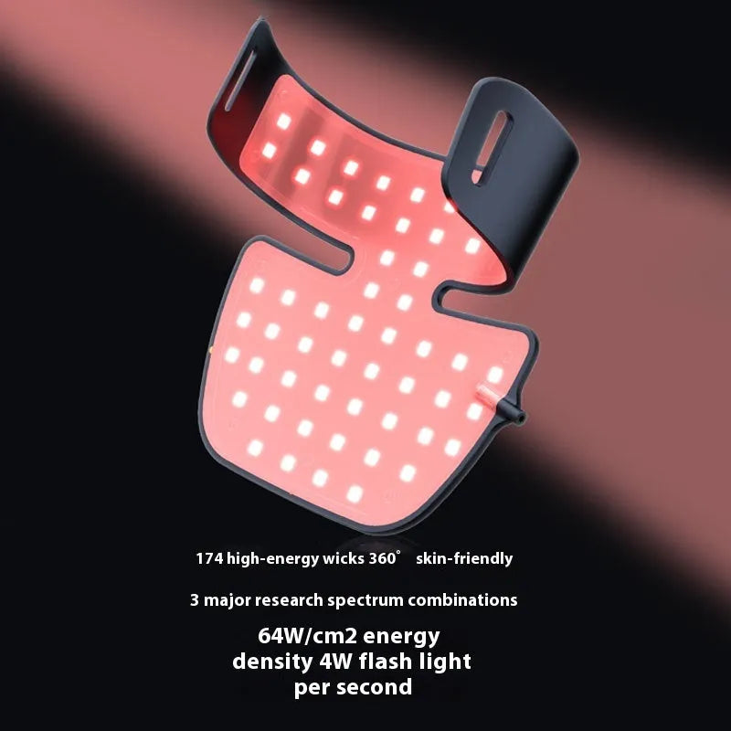Black LED photon mask for facial and neck light therapy treatment with four-colour system