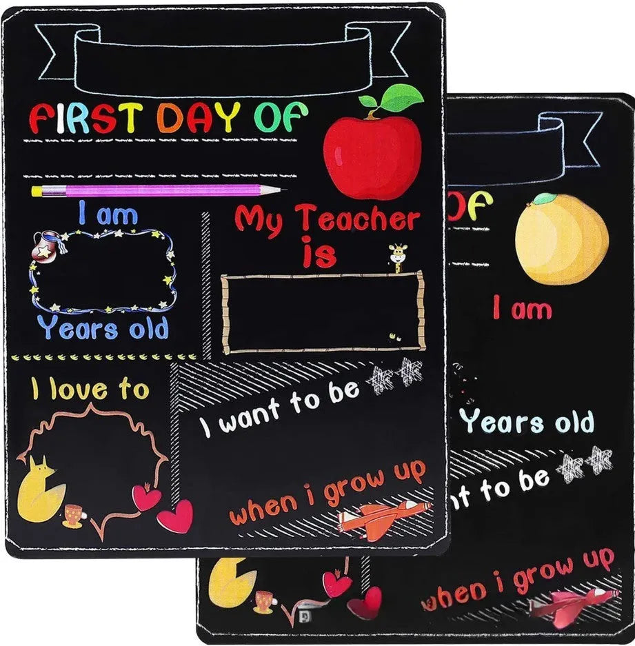 Wooden first day of school blackboard craftwork ornament with modern simple style