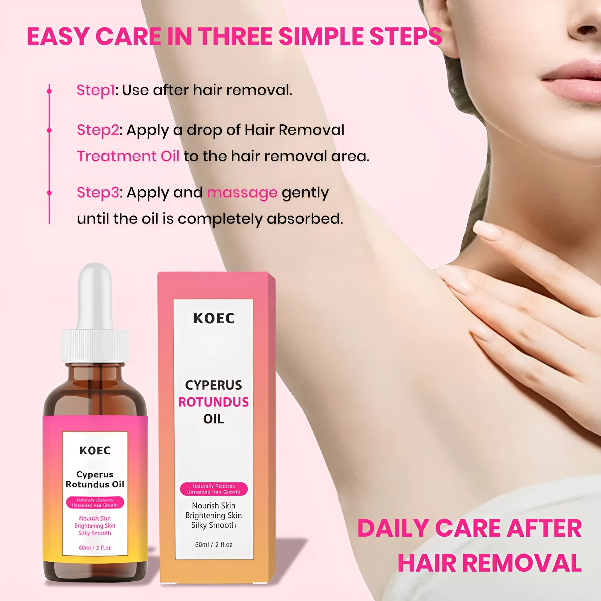 Cyperus Tuber body care massage oil in a 60ml bottle with green label on a white background