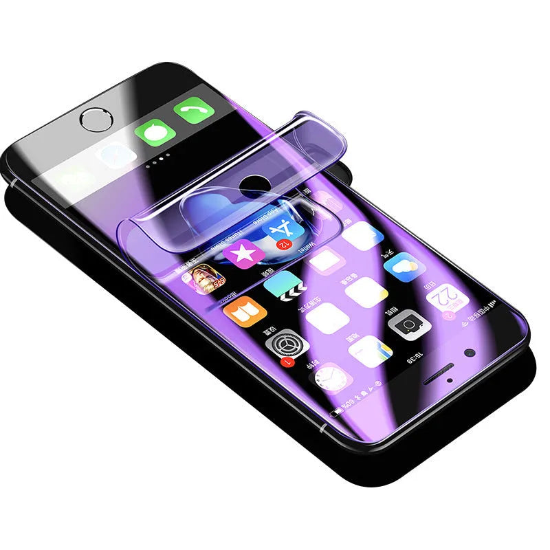 Purple hydro gel screen protector for Samsung curved smartphones S7 edge S8 S9 S10