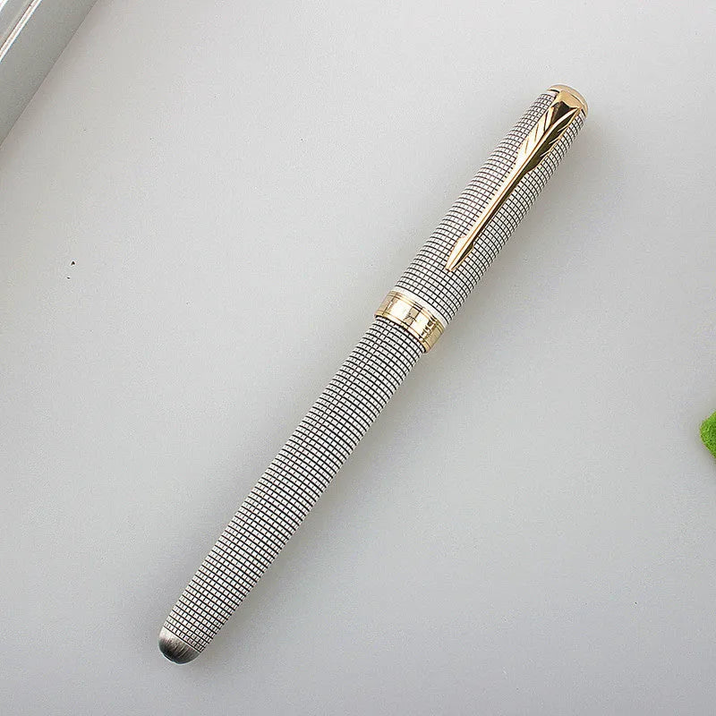 Stainless steel ball pen with 0.5mm tip shown in black gold clip finish