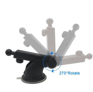 Universal telescopic long rod car phone mounting bracket made from black ABS plastic.