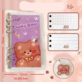 A6 girl heart themed loose leaf coil notebook with decorative cover, showing 6-hole binding.
