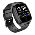 Black GPS tracker smartwatch with a 1.54-inch touch screen displaying a watch face.