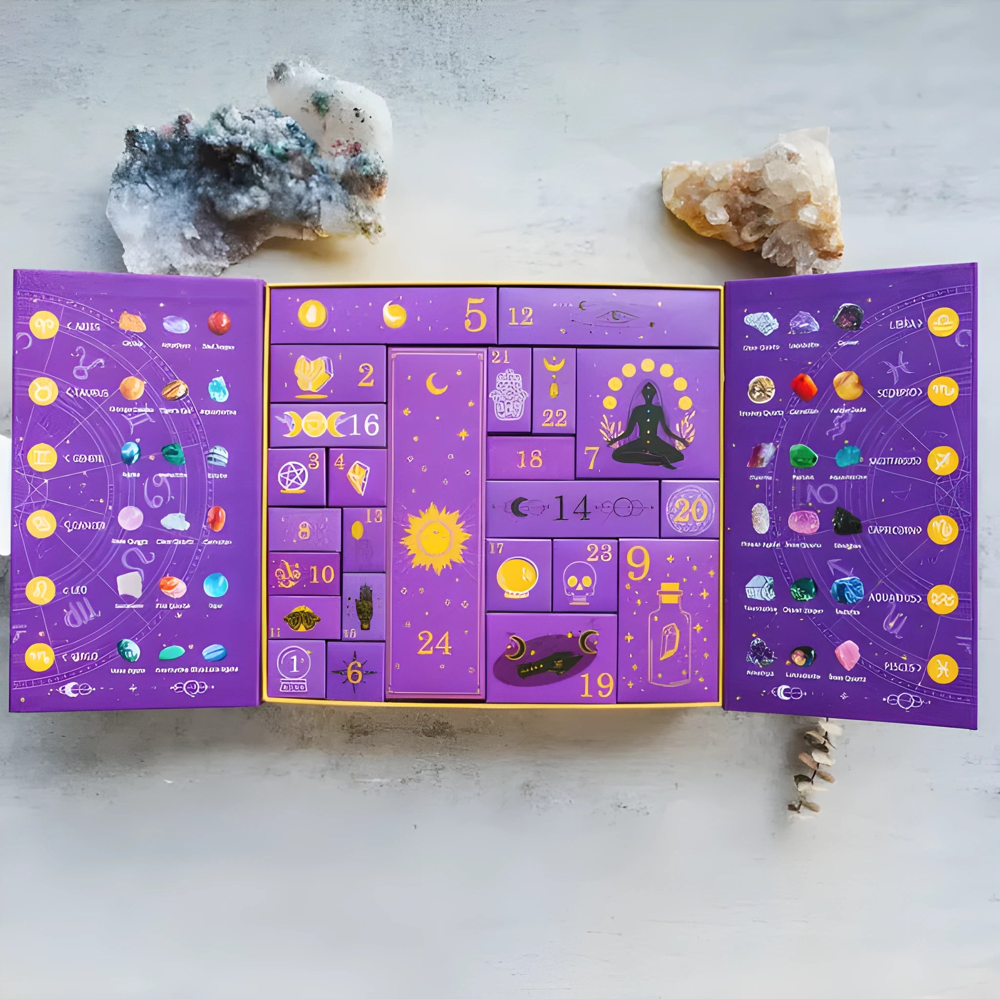 Crystal Halloween countdown gift box with paper construction measuring 33.5 x 30.5 x 5 cm