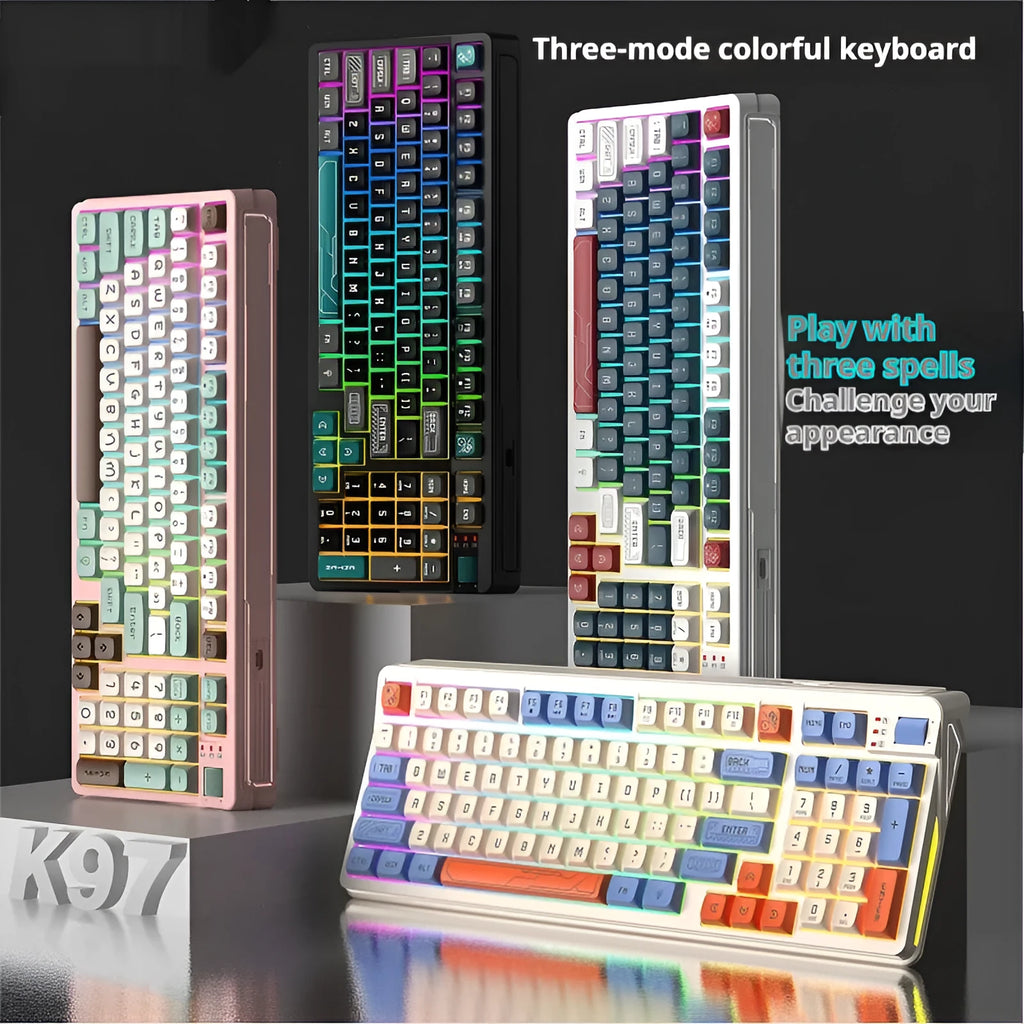 Plastic desktop computer keyboard with ABS construction in four colour options