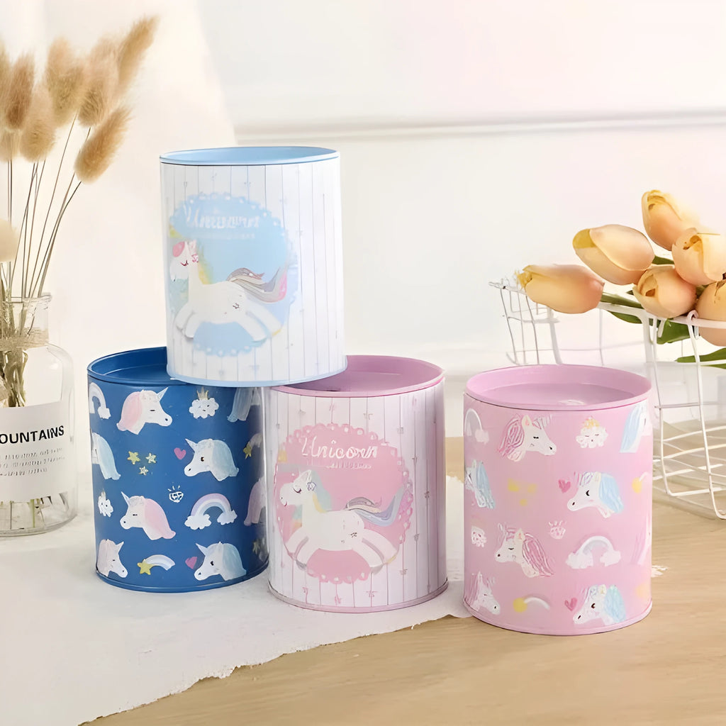 Creative metal piggy bank with British style design, 85mm x 85mm x 102mm, random colour option