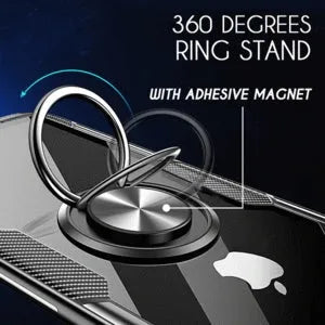 Black PU material phone case for iPhone 11 Pro Max showing precise cutouts for camera and ports.