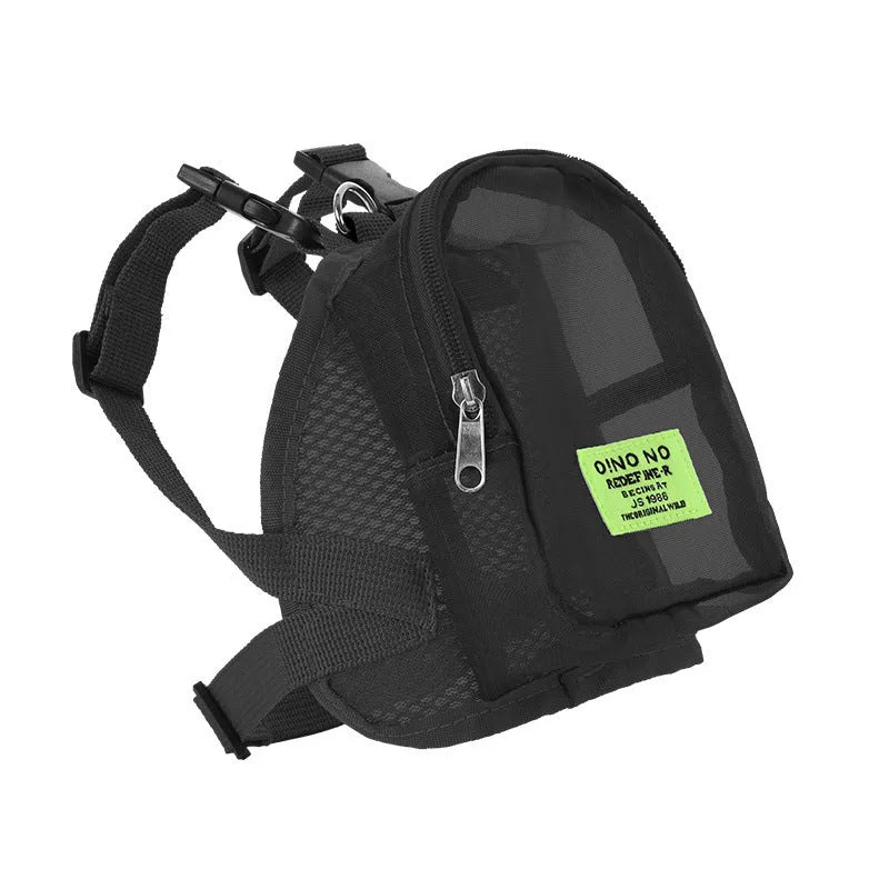 Solid colour breathable polyester backpack for dog walking essentials