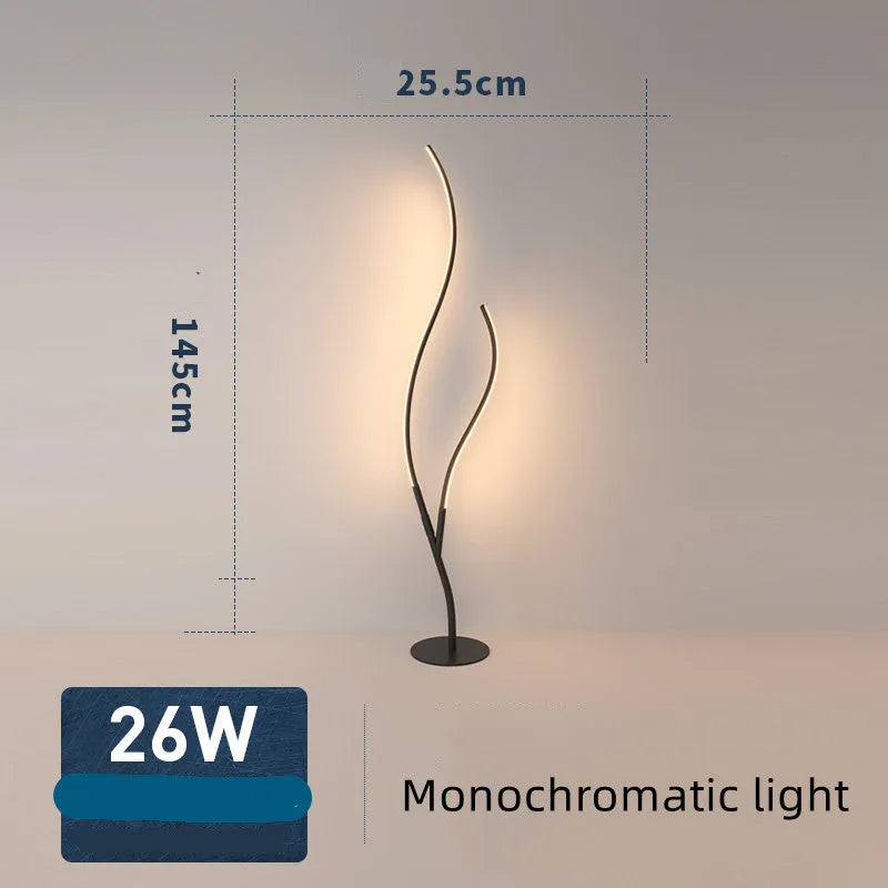 Fashion Twig Artistic Line Floor Lamp with silicone shade and aluminium alloy body in black