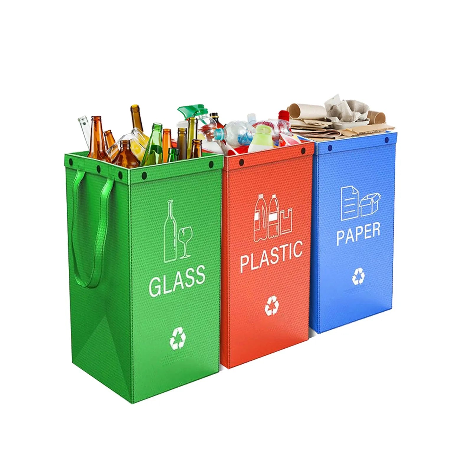 Blue 40-litre reusable PP plastic bin bag with dimensions 30cm wide by 50cm high.