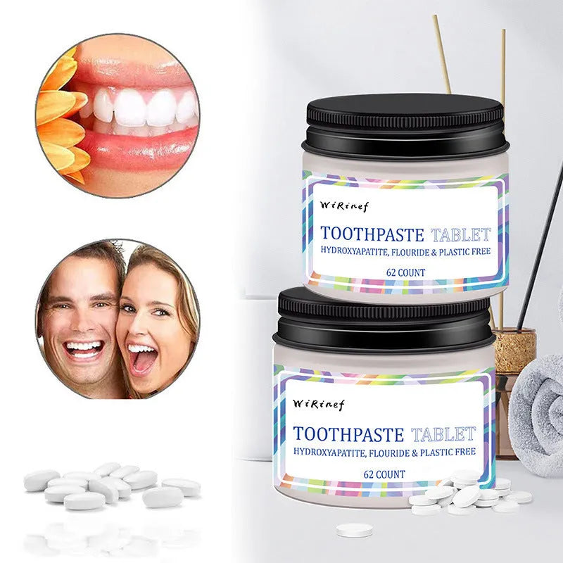 62 portable toothpaste tablets in TP19 solid colour for travel and daily oral care