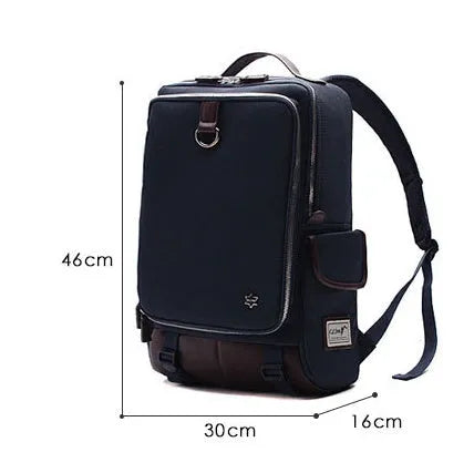Men's modern Korean Oxford cloth backpack in army green colour, showing large capacity design.