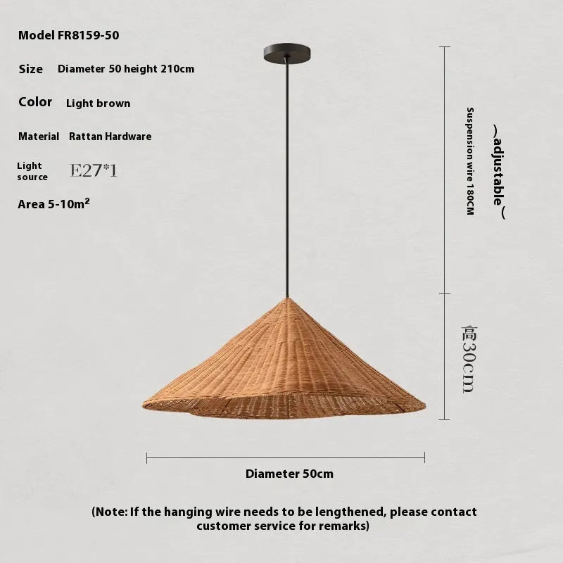 Silent Style rattan-weaved ceiling lamp with woven texture and soft light glow.