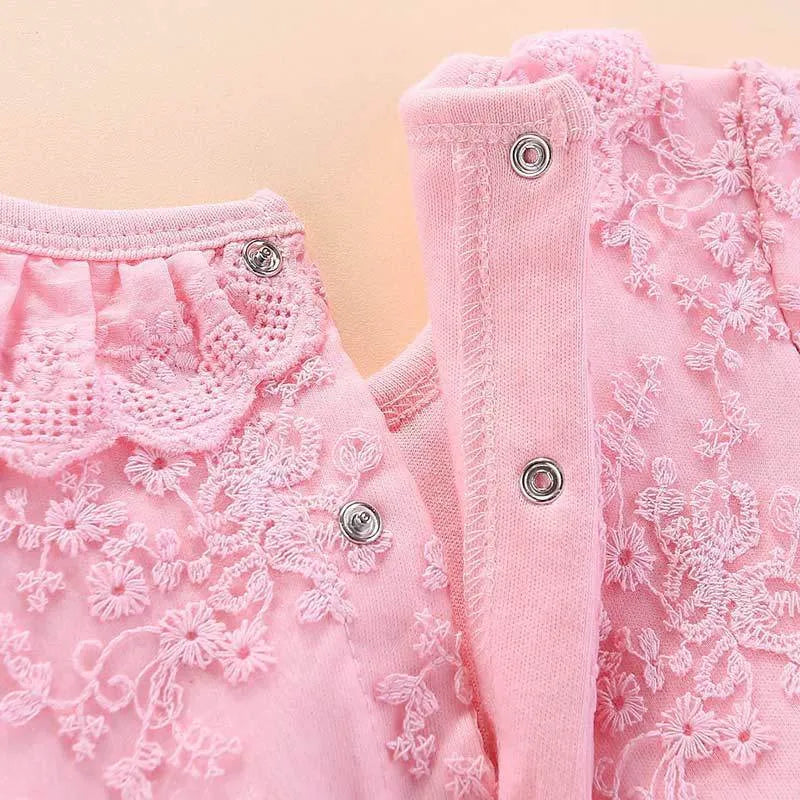 100% cotton baby dress long sleeves pink red white sizes 50 60 70 80 spring autumn