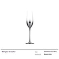 Glass wine accessories set with champagne flutes red wine glasses ice bucket and stainless steel ornaments on table