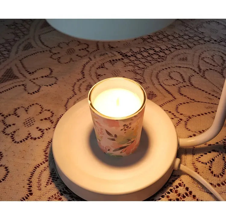 European style aromatherapy melting wax lamp with dimmer switch in white or yellow