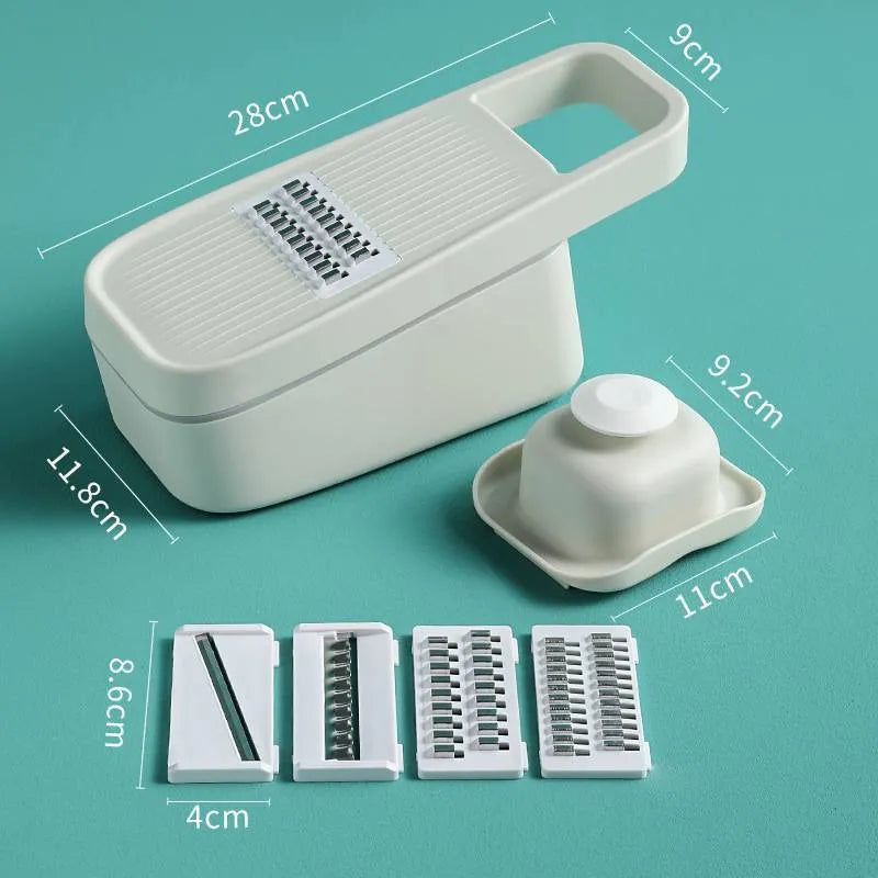 Multifunction kitchen grater with 304 stainless steel blade, PP body, in blue colour option