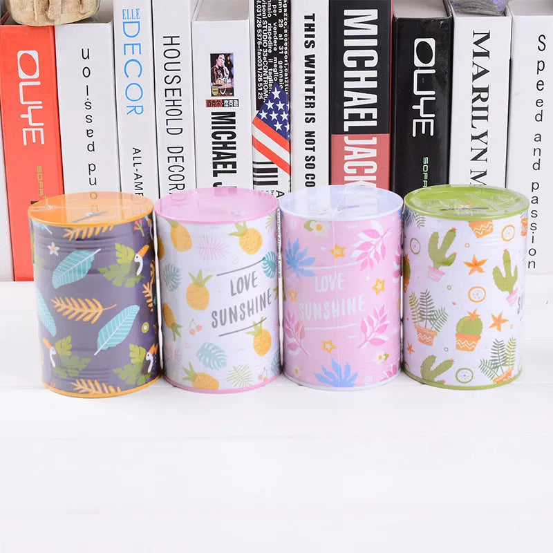Creative metal piggy bank with British style design, 85mm x 85mm x 102mm, random colour option