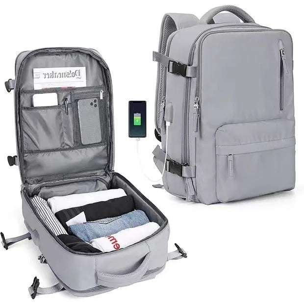 Large waterproof nylon mummy backpack shown in one of 32 available colours, suitable for travel and hiking.