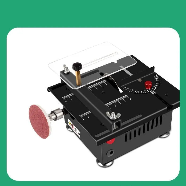 Lithium-ion micro desktop saw handheld tool with metal construction and accessories