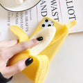 Yellow iPhone back cover case with banana squeeze design for multiple iPhone models