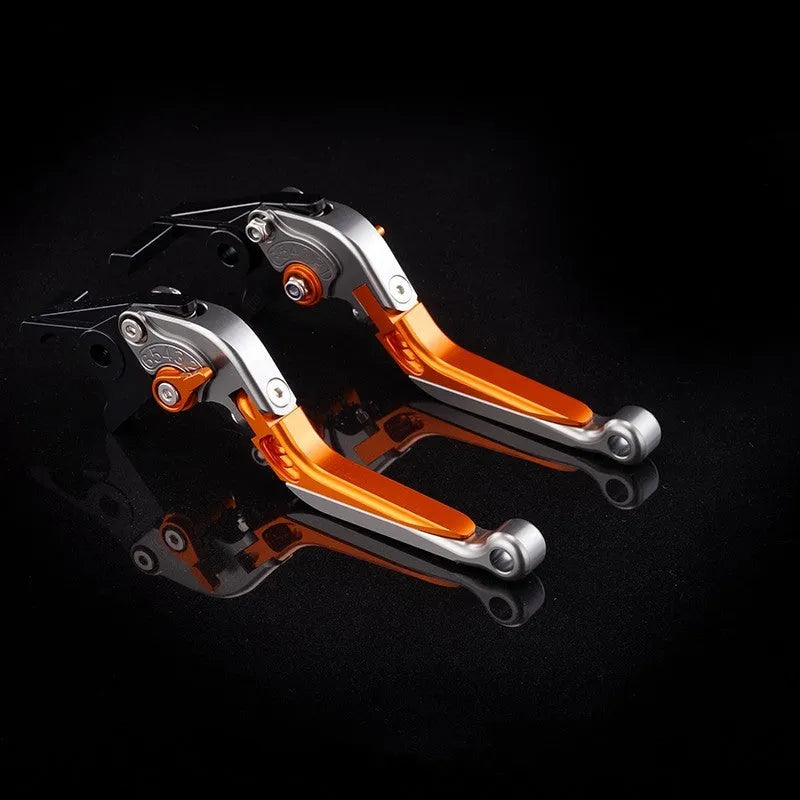 Adjustable anodised aluminium horn handle motorcycle clutch lever in multiple colour options