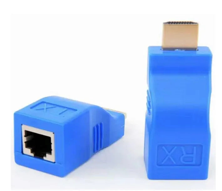 HDMI extender transmitter and receiver units with Cat-5e/6 cable for 30 metre 1080P signal extension