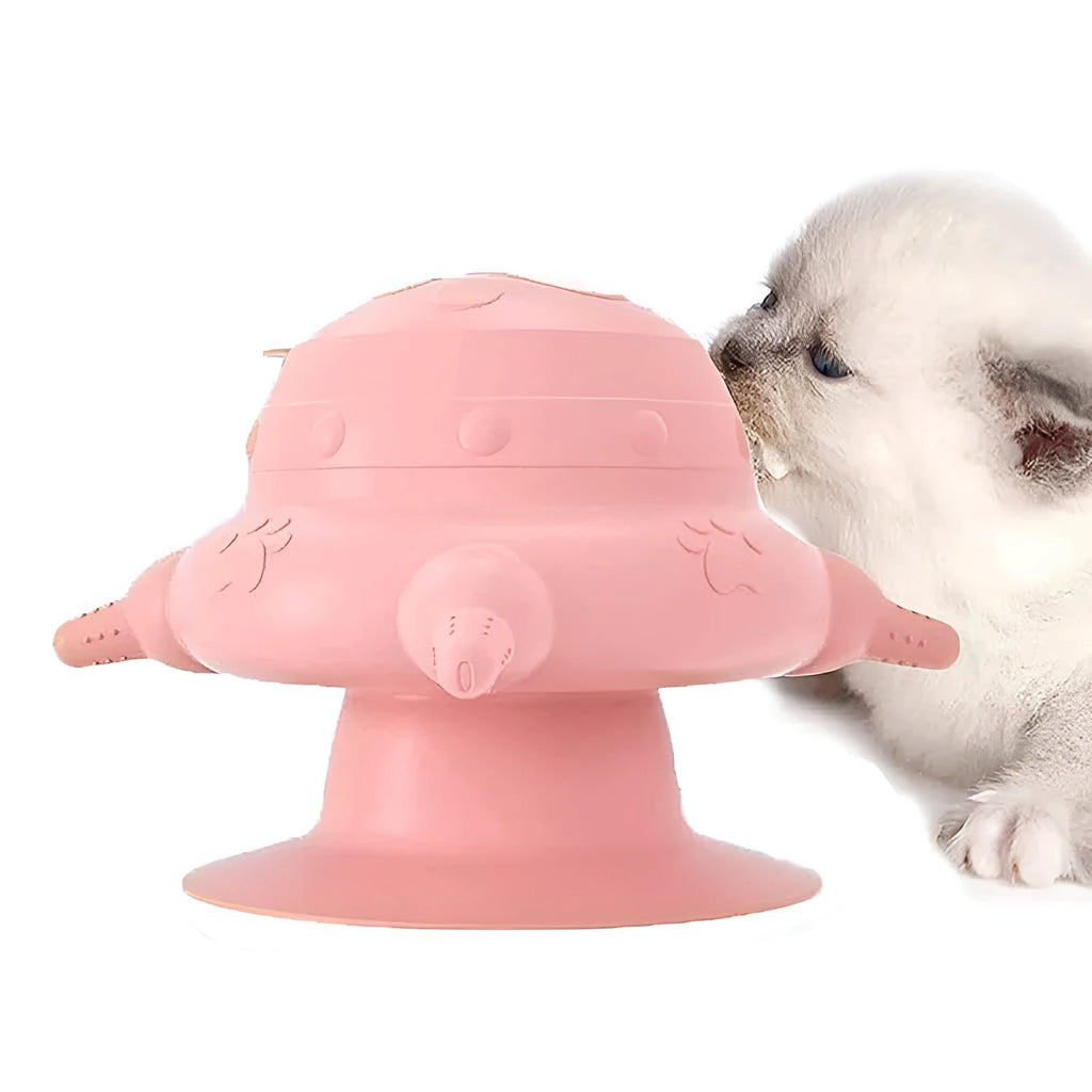 Pink silicone pet nursing bottle with bionic teat and wide base for feeding puppies and kittens.