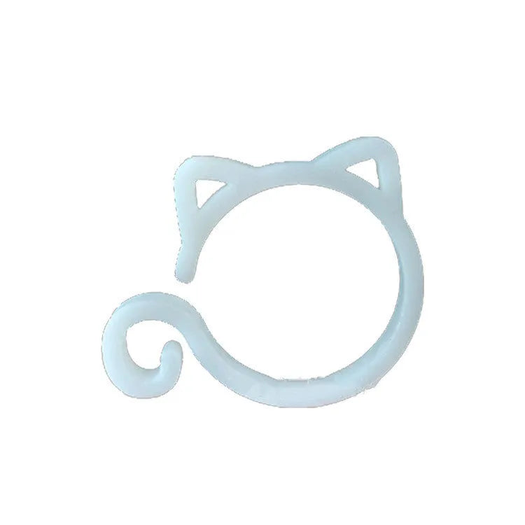 Plastic cat-shaped plant clip for gardening in green, red, white or yellow
