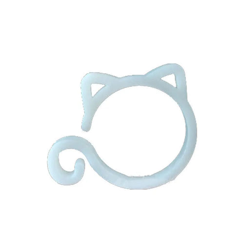 Plastic cat-shaped plant clip for gardening in green, red, white or yellow