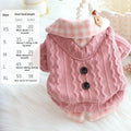 Blue wool plaid dog sweater with fleece lining and two-piece style on medium-sized dog