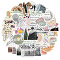 50 waterproof adhesive stickers with graffiti cartoon designs for luggage and travel accessories