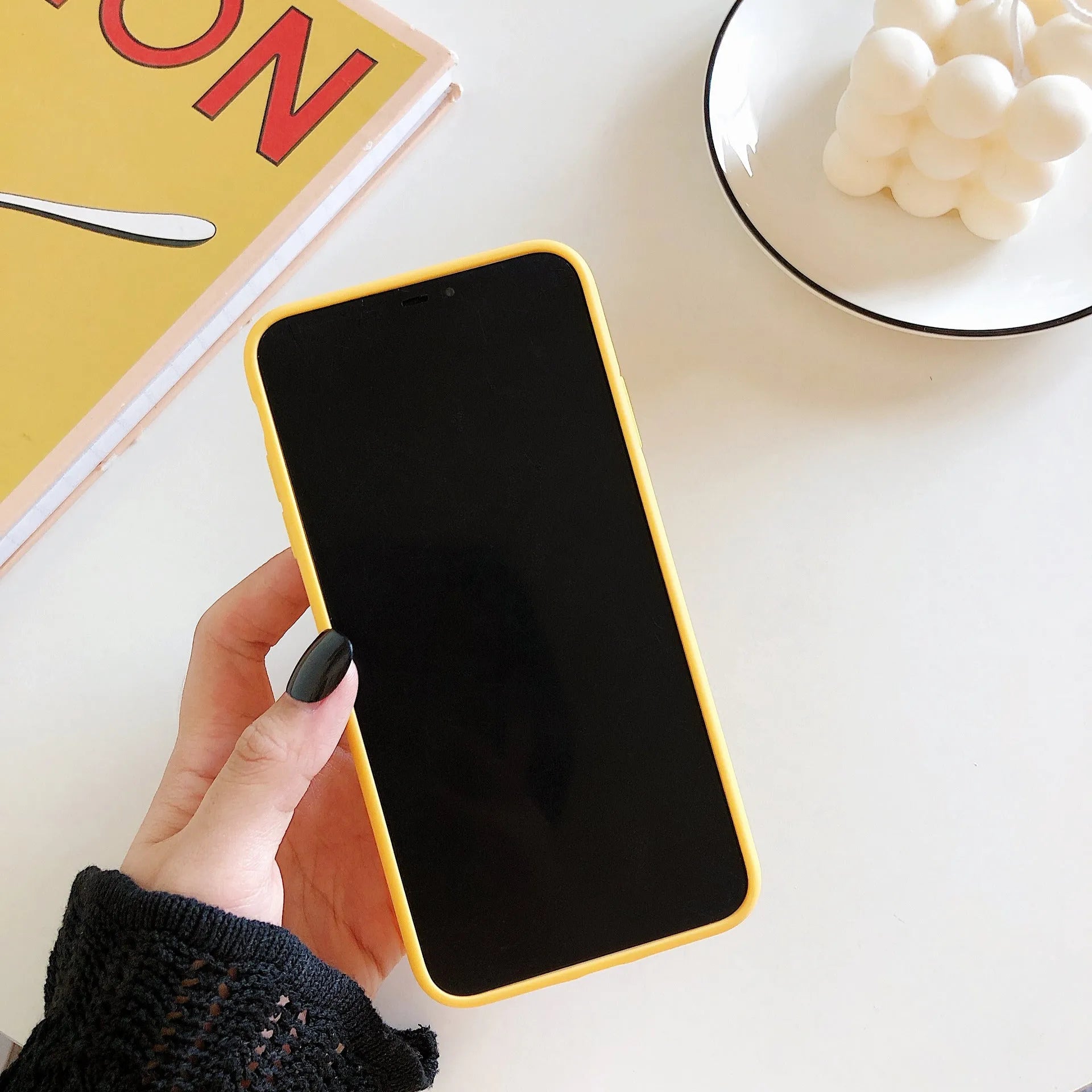 Yellow iPhone back cover case with banana squeeze design for multiple iPhone models