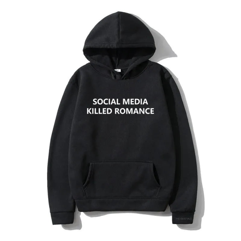 Slim fit men's grey hoodie with a white spring letter pattern print on the front, featuring a hood and long sleeves.