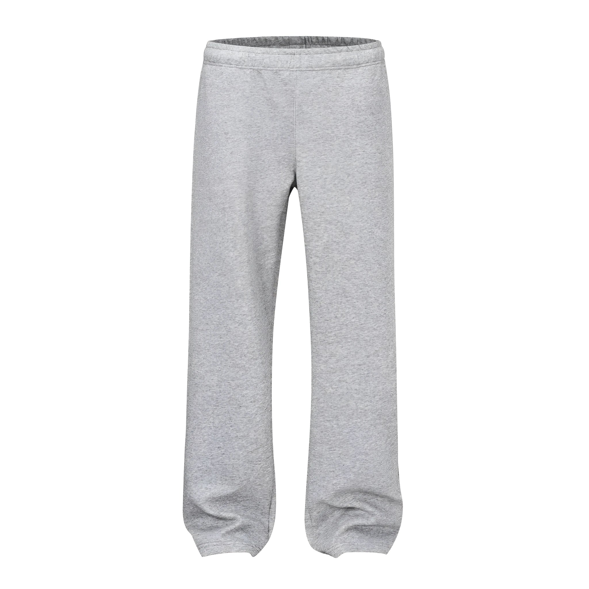 Men's straight-leg cotton casual trousers in solid black colour showing mid-waist design