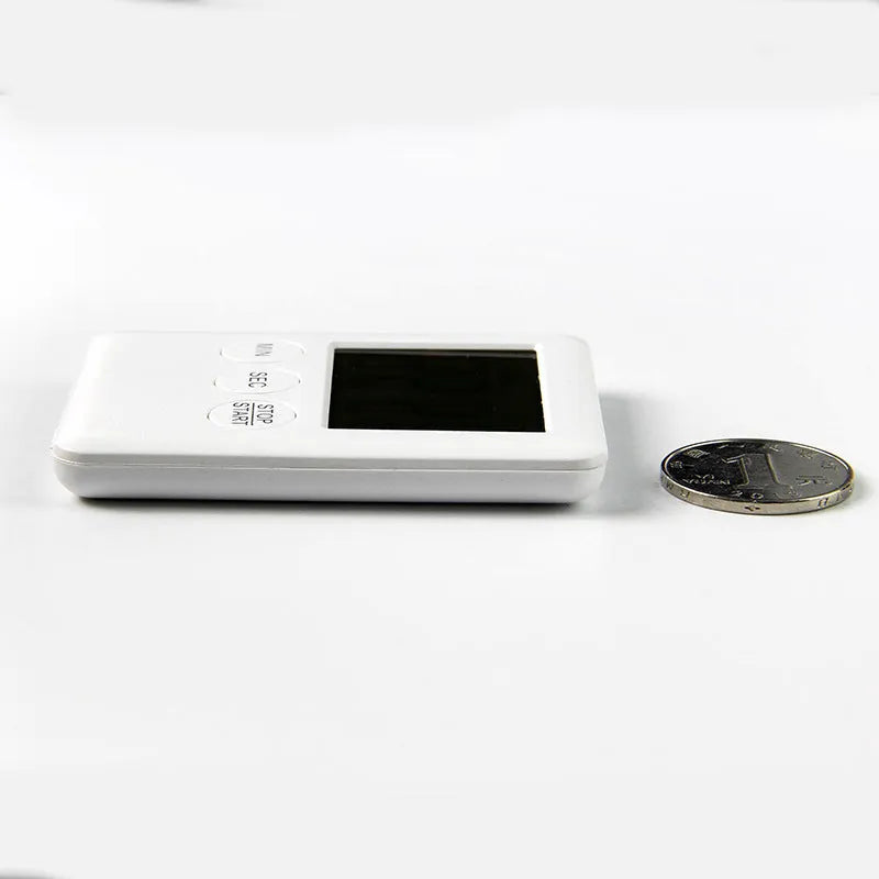 Black and white magnetic kitchen timer with countdown and count up functions
