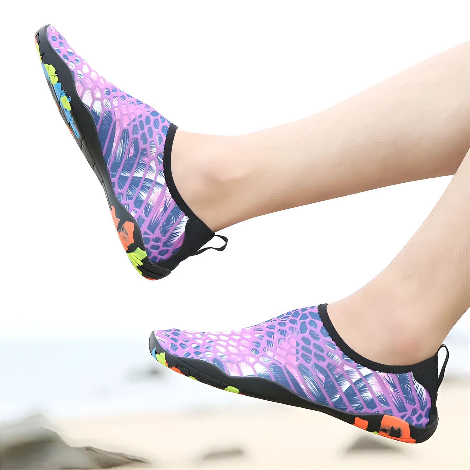Beach wading shoes in blue with quick-dry Lycra uppers and EVA soles for water activities