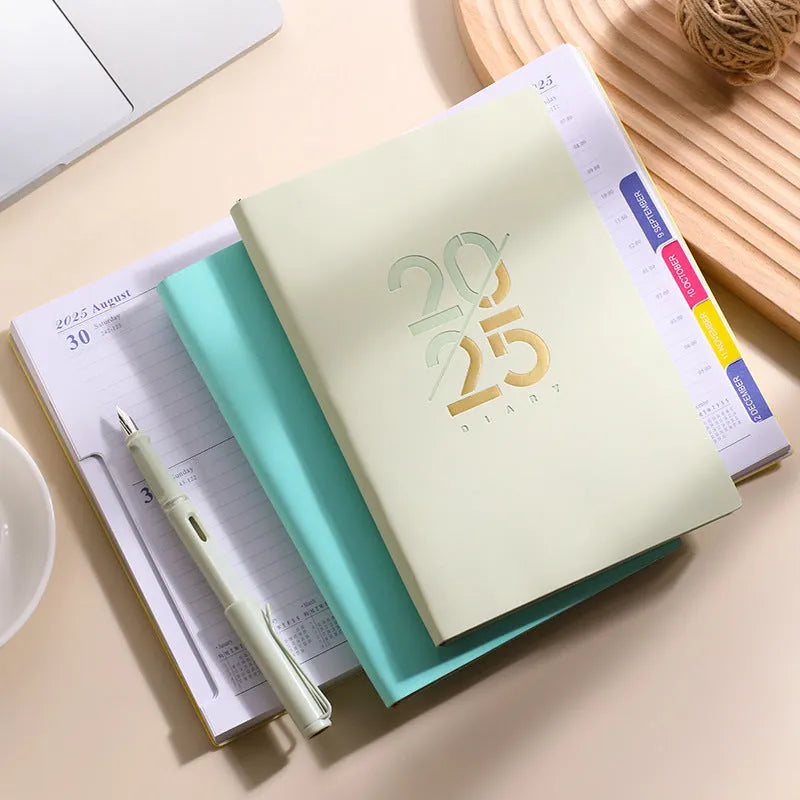 Soft leather A5 daily schedule book with 150 sheets in multiple colour options