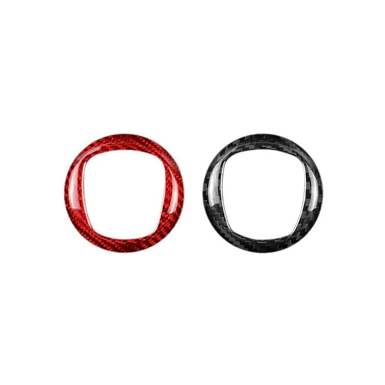 Real carbon fibre steering wheel decorative trim sticker for 280mm car steering wheels in black and red colours