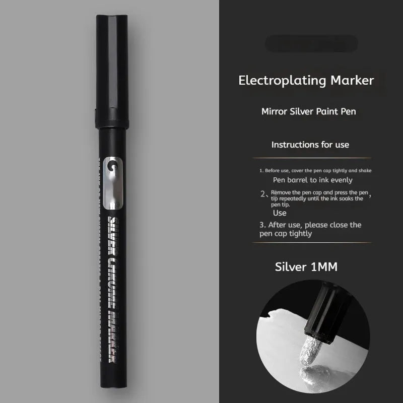 Waterproof mirror marker pen with plastic shell and two tip size options