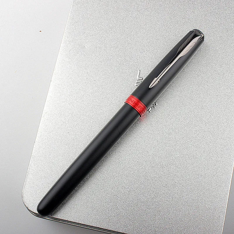 Stainless steel ball pen with 0.5mm tip shown in black gold clip finish